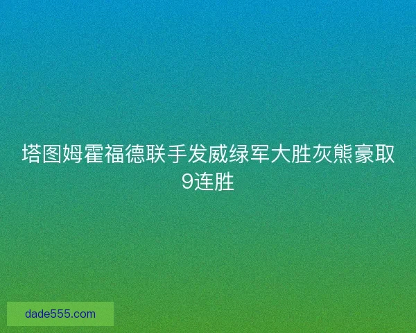 塔图姆霍福德联手发威绿军大胜灰熊豪取9连胜
